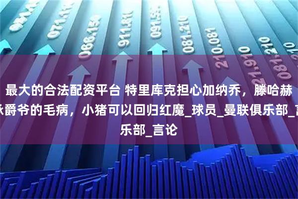 最大的合法配资平台 特里库克担心加纳乔，滕哈赫继承爵爷的毛病，小猪可以回归红魔_球员_曼联俱乐部_言论
